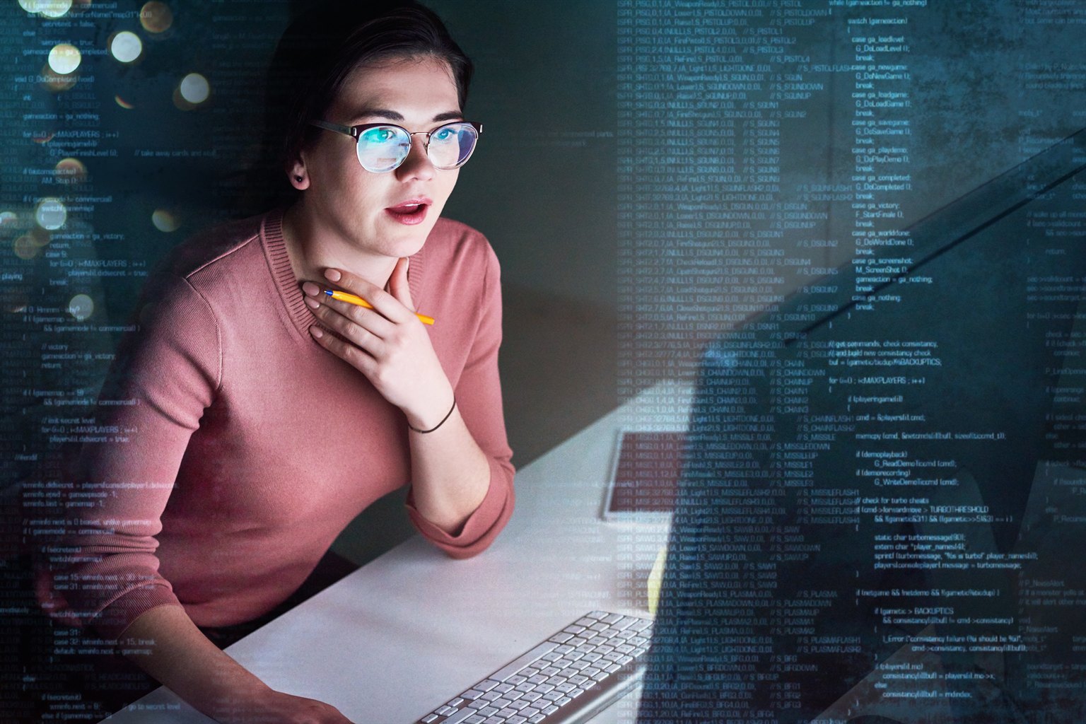 A learner seeing computer code come into focus