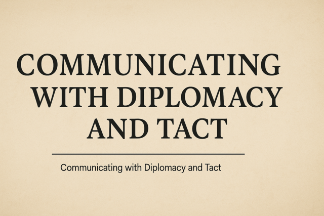 Online Class : Communicating with Diplomacy and Tact