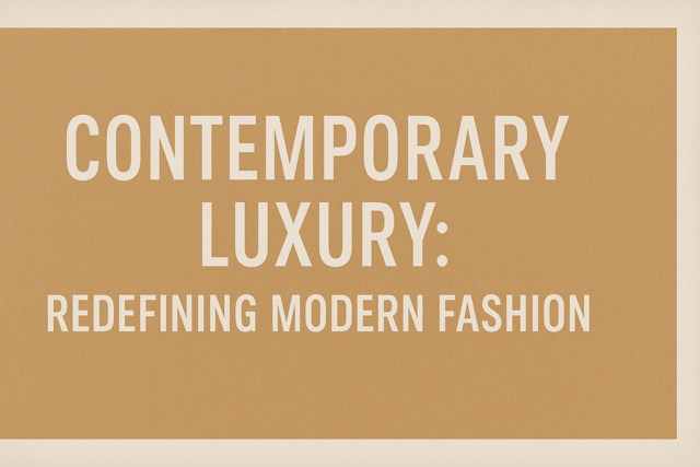 Contemporary Luxury: Redefining Modern Fashion