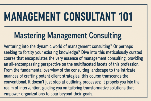 Management Consultant 101
