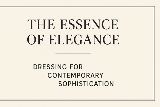 The Essence of Elegance: Dressing for Contemporary Sophistication