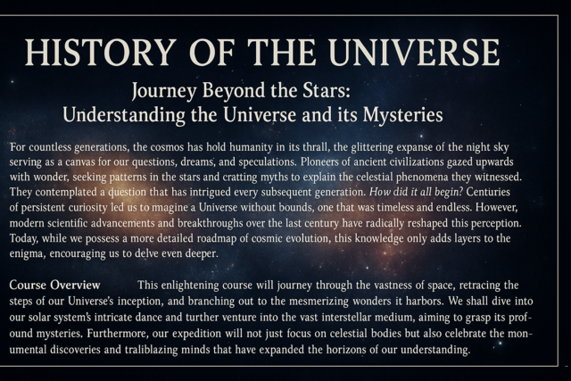 History of the Universe
