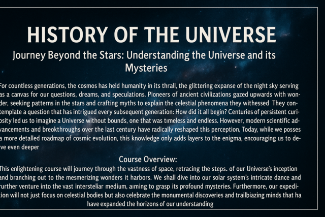 History of the Universe