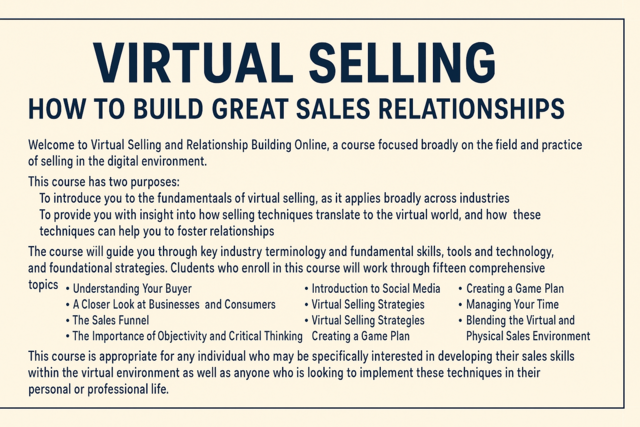 Virtual Selling: How to Build Great Sales Relationships
