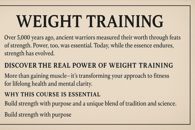 Online Class : Weight Training